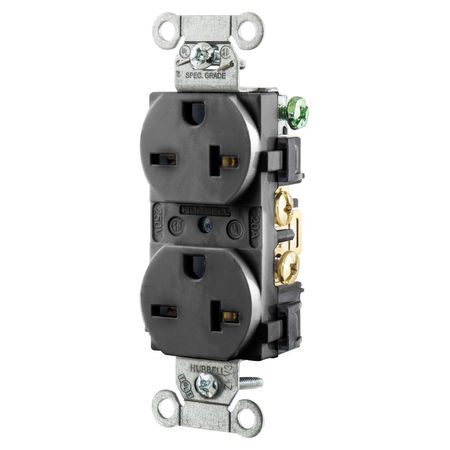 HUBBELL WIRING DEVICE-KELLEMS Construction/Commercial Receptacles 5462BK 5462BK